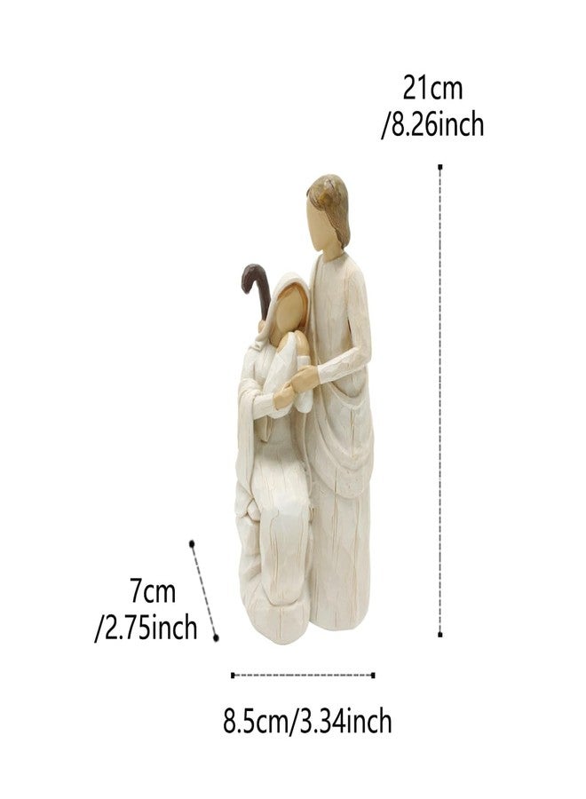 HEBYJO Religious Holy Family Figurine, Resin Sculpture of Mary, Joseph & Baby Jesus, Nativity Set Indoor, Christian Decor for Home, Church, Christmas(8.26 inch Height) - Image 2